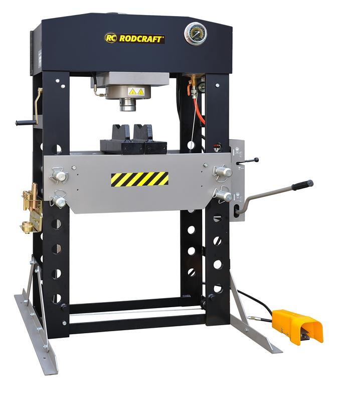 Robust Rodcraft high capacity 75 and 100 tons air-hydraulic presses: WP75P and WP100P